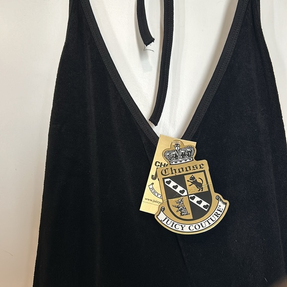 Original Juicy Couture Black Terry Halter Dress- sz L- NWT - Picture 4 of 9